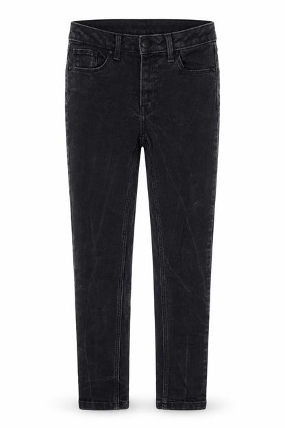Front view of Next girls’ black skinny jeans, size 9, months