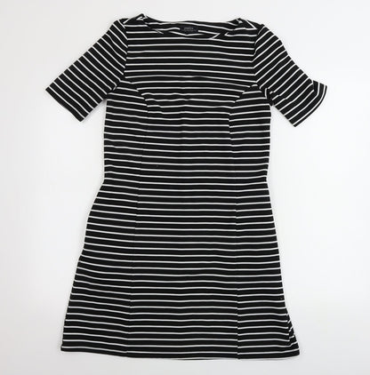 Matalan  Womens Black Striped  Bodycon  Size 10