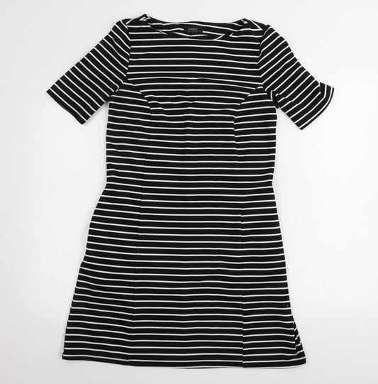 Matalan  Womens Black Striped  Bodycon  Size 10