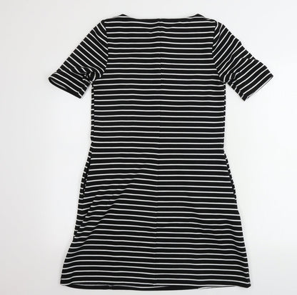 Matalan  Womens Black Striped  Bodycon  Size 10