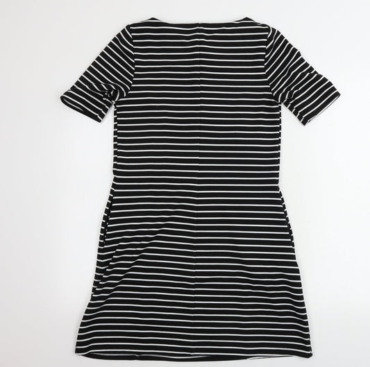 Matalan  Womens Black Striped  Bodycon  Size 10