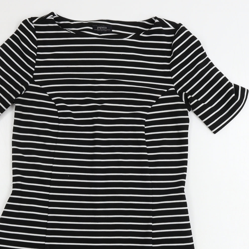 Matalan  Womens Black Striped  Bodycon  Size 10