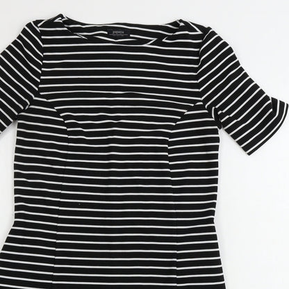 Matalan  Womens Black Striped  Bodycon  Size 10