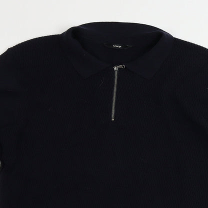 George  Mens Blue   Henley Jumper Size M