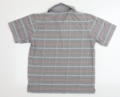 Charles Norton  Mens Grey Check   Polo Size M