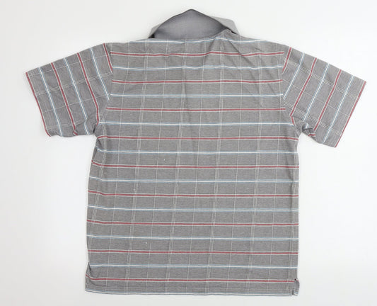 Charles Norton  Mens Grey Check   Polo Size M