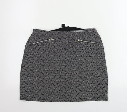 Atmosphere  Womens Black Geometric  A-Line Skirt Size 10