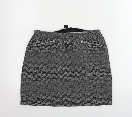 Atmosphere  Womens Black Geometric  A-Line Skirt Size 10