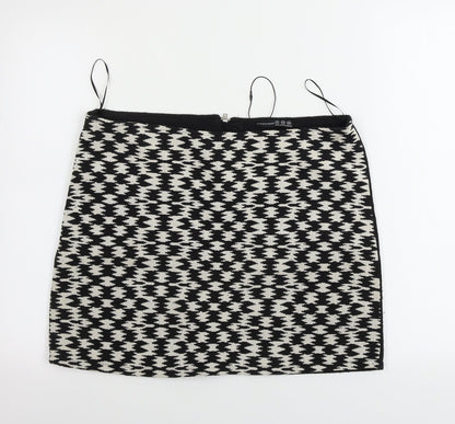 Atmosphere  Womens Black Geometric  A-Line Skirt Size 12