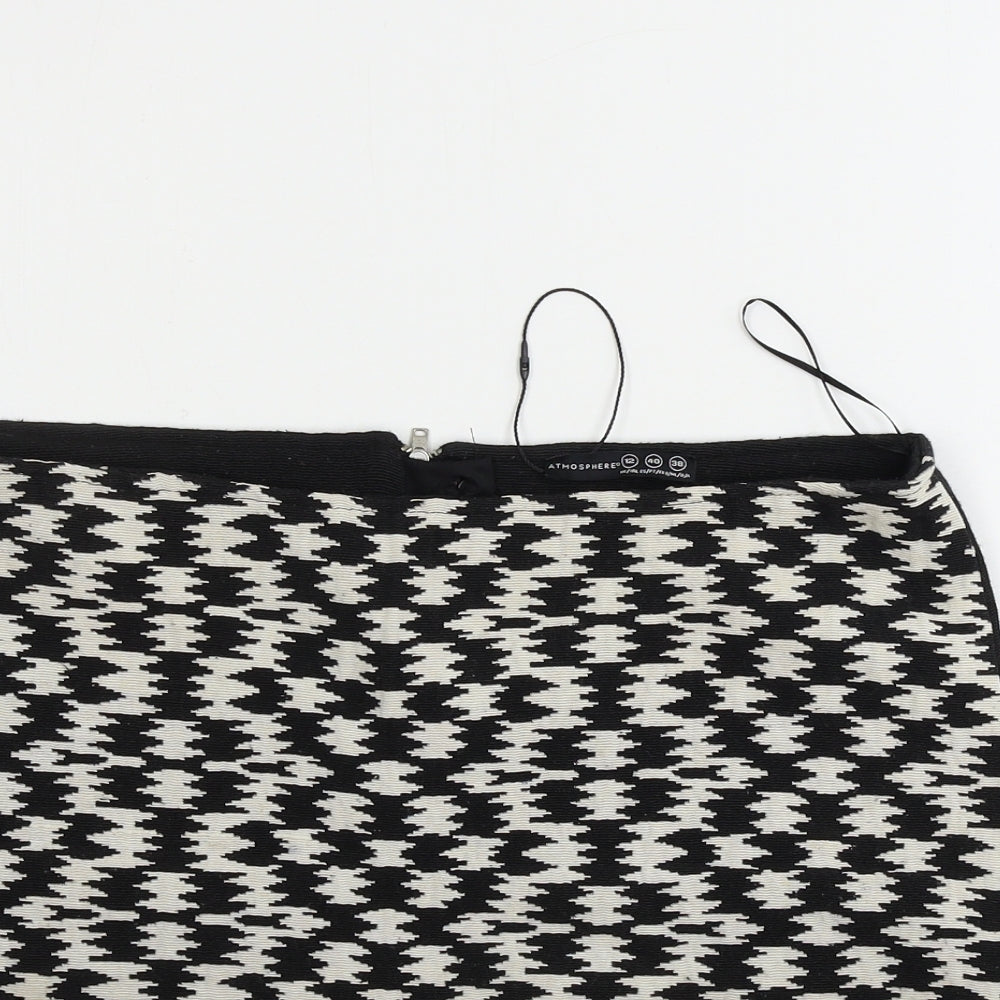 Atmosphere  Womens Black Geometric  A-Line Skirt Size 12