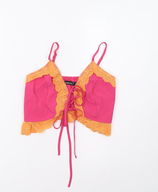 Boohoo Womens Pink   Cropped Tank Size 6