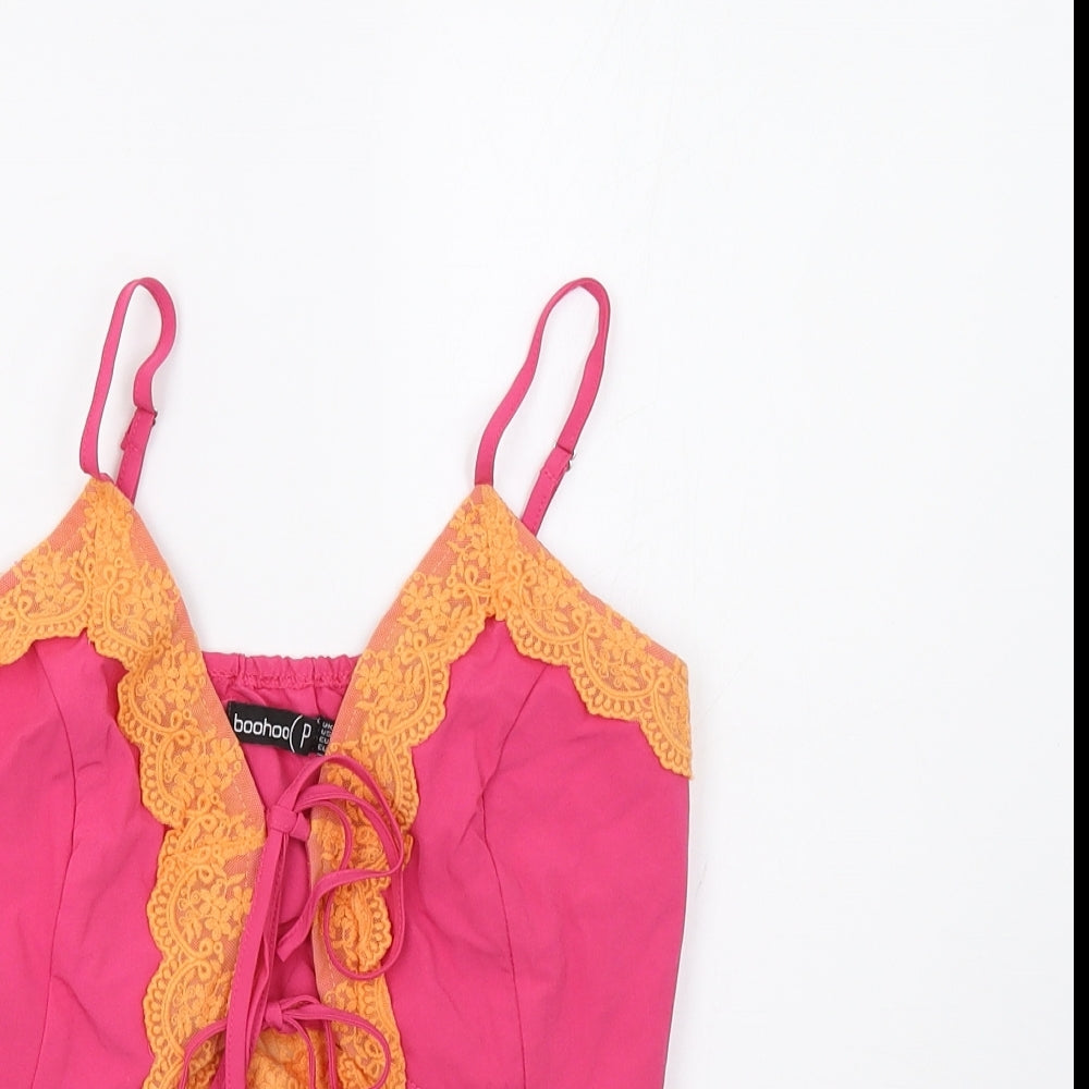 Boohoo Womens Pink   Cropped Tank Size 6