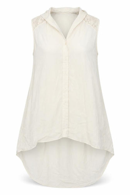 Dorothy Perkins Womens White  Mesh Basic Button-Up Size 10