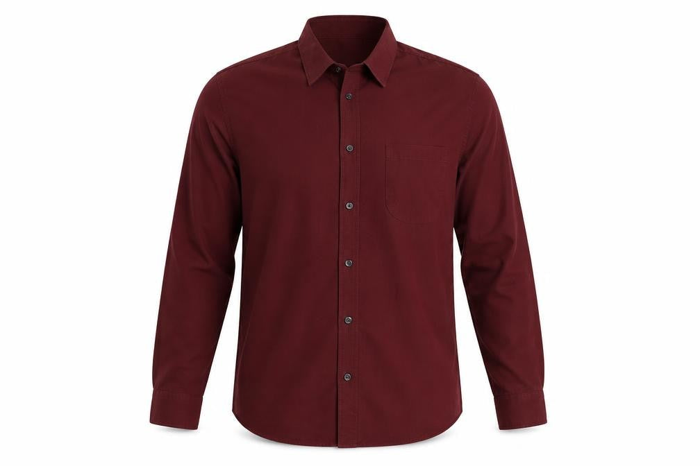 Front view of Marks & Spencer men’s red polo, size 16.5