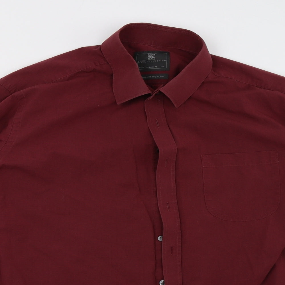 Marks and Spencer Mens Red    Polo Size 16.5