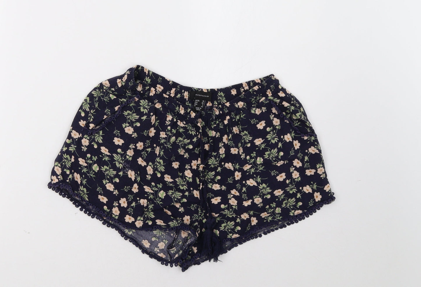 Primark Womens Blue Floral  Sweat Shorts Size 10