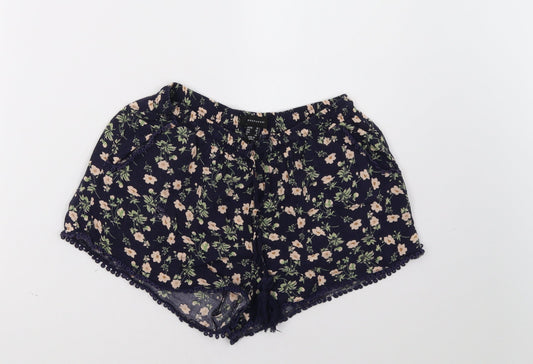 Primark Womens Blue Floral  Sweat Shorts Size 10