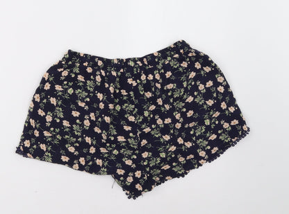 Primark Womens Blue Floral  Sweat Shorts Size 10