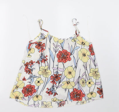 F&F Womens White Floral  Basic Tank Size 12