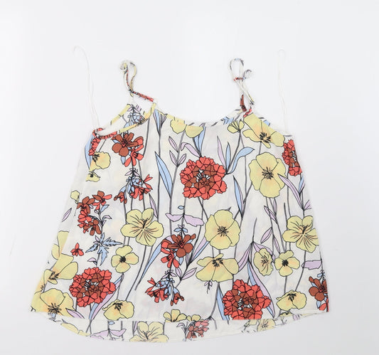 F&F Womens White Floral  Basic Tank Size 12