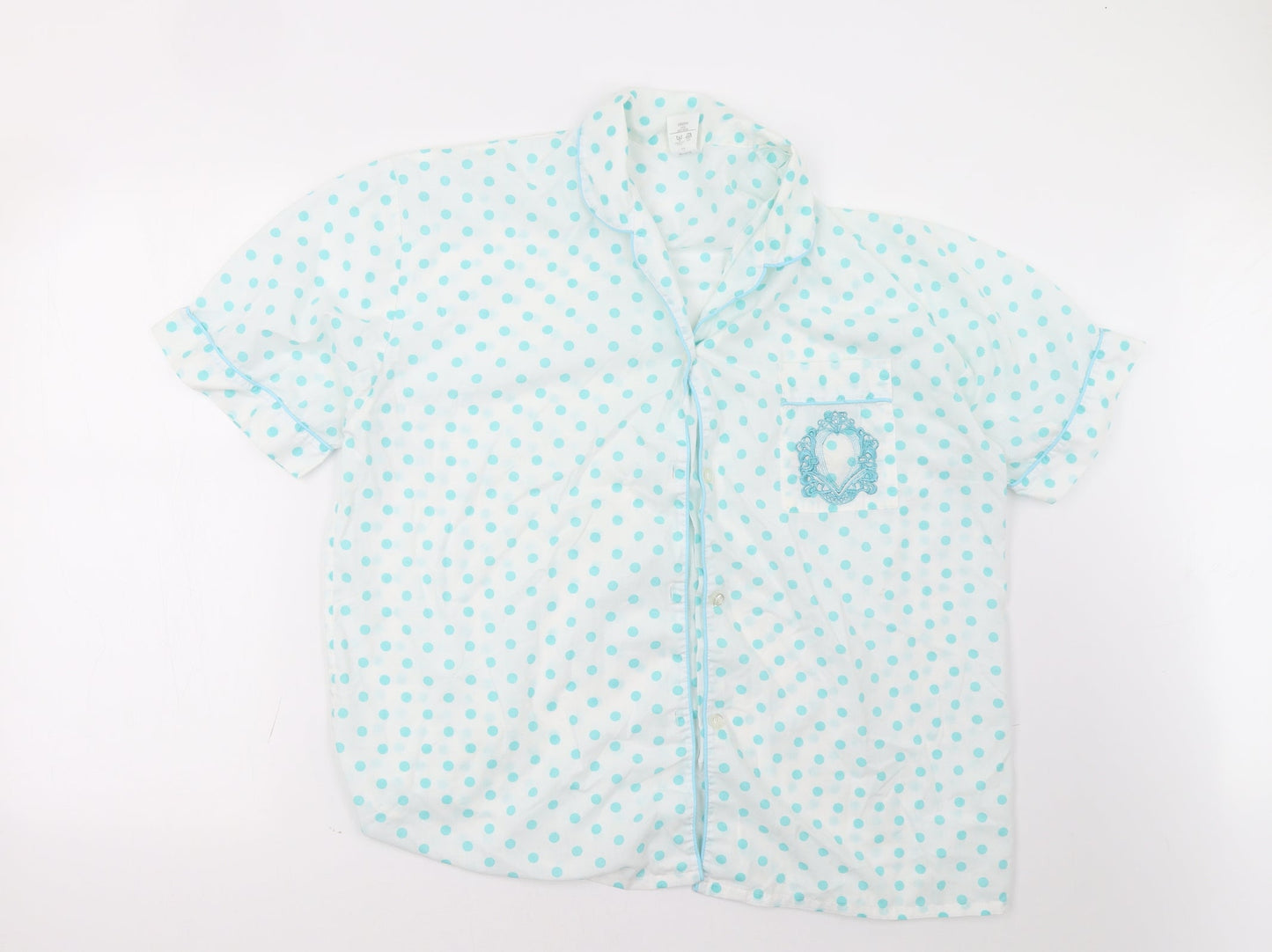 Littlewoods Womens Green Polka Dot   Pyjama Top Size 16