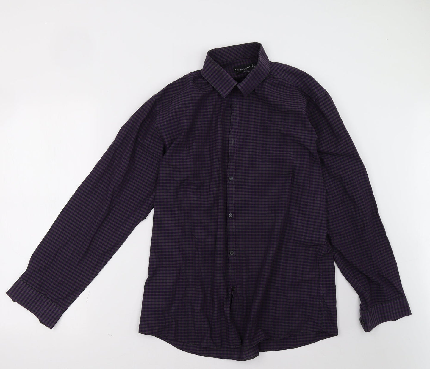 Cedar Wood State Mens Purple Check   Polo Size 16.5
