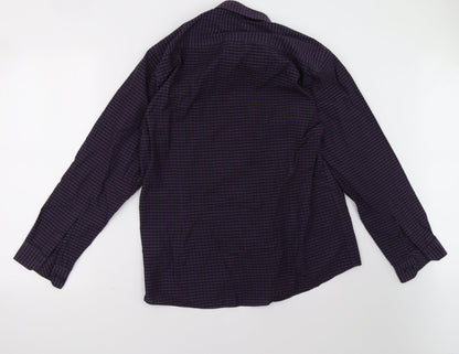 Cedar Wood State Mens Purple Check   Polo Size 16.5