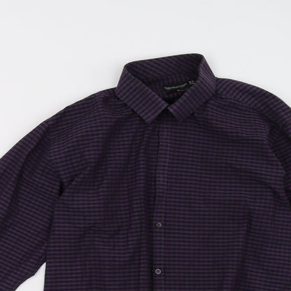 Cedar Wood State Mens Purple Check   Polo Size 16.5