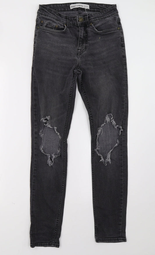 New Look Womens Grey  Denim Straight Jeans Size 30 L32 in