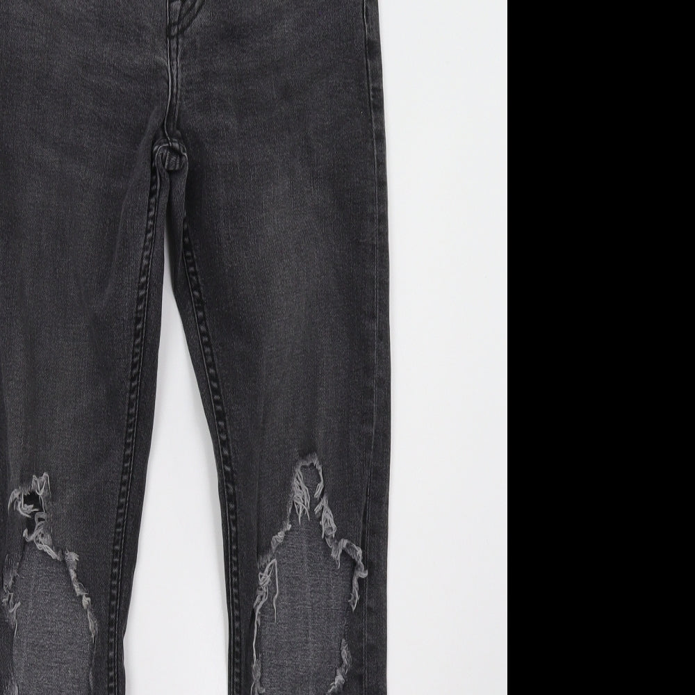 New Look Womens Grey  Denim Straight Jeans Size 30 L32 in