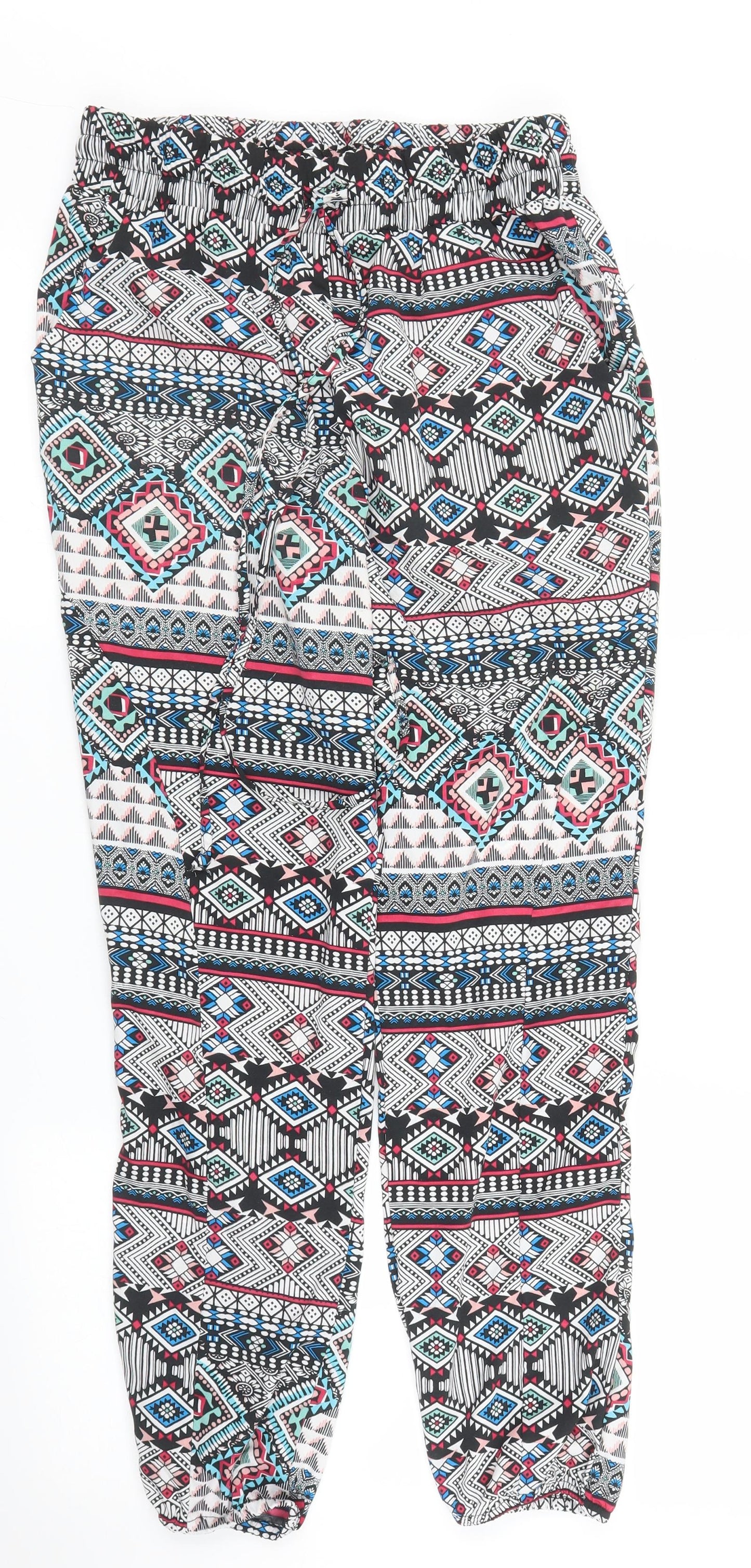 Kirra Womens Black Geometric  Bloomer Trousers Size M L27 in