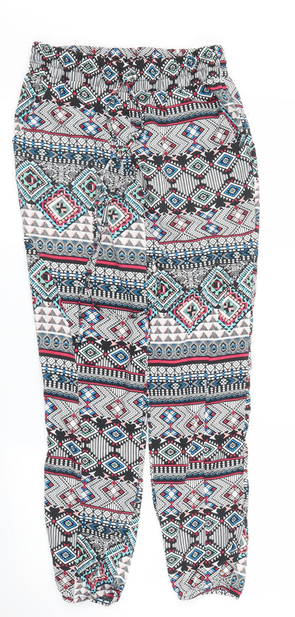 Kirra Womens Black Geometric  Bloomer Trousers Size M L27 in