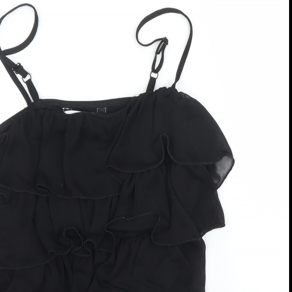 Womens UK Size 10 New Look Black Camisole Blouse