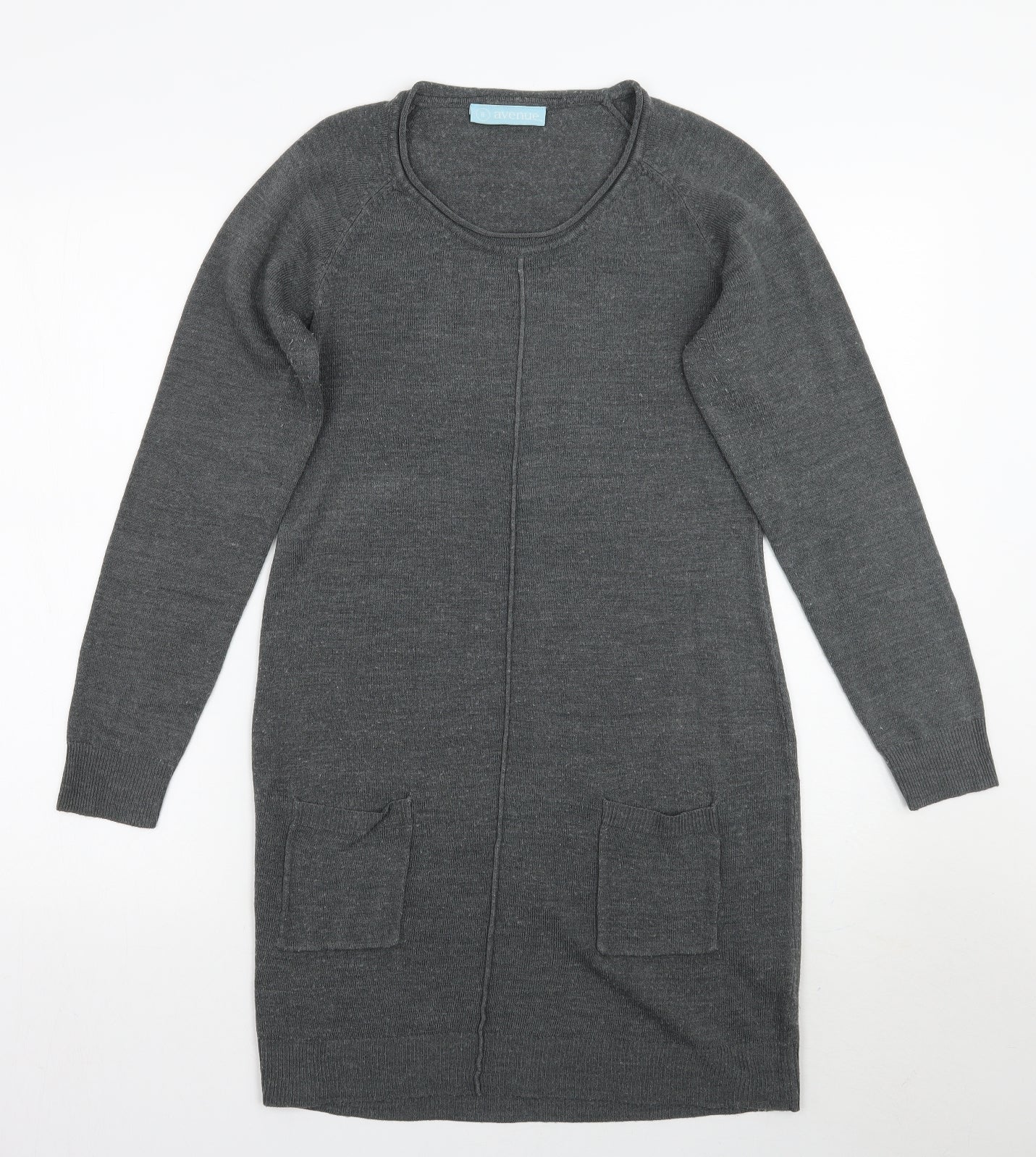 Avenue Womens Grey   Jumper Dress  Size 8
