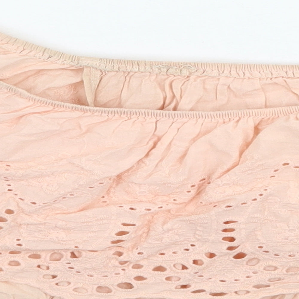 Womens UK Size M Vera & lucy Pink Cropped T-Shirt