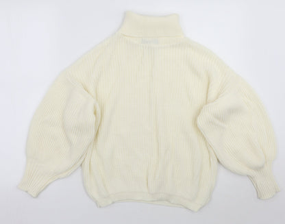 Boohoo Womens Ivory   Henley Jumper Size S