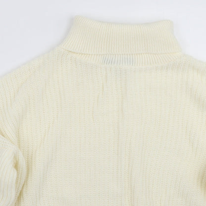 Boohoo Womens Ivory   Henley Jumper Size S