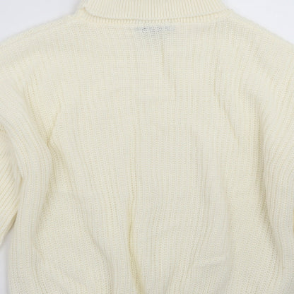 Boohoo Womens Ivory   Henley Jumper Size S