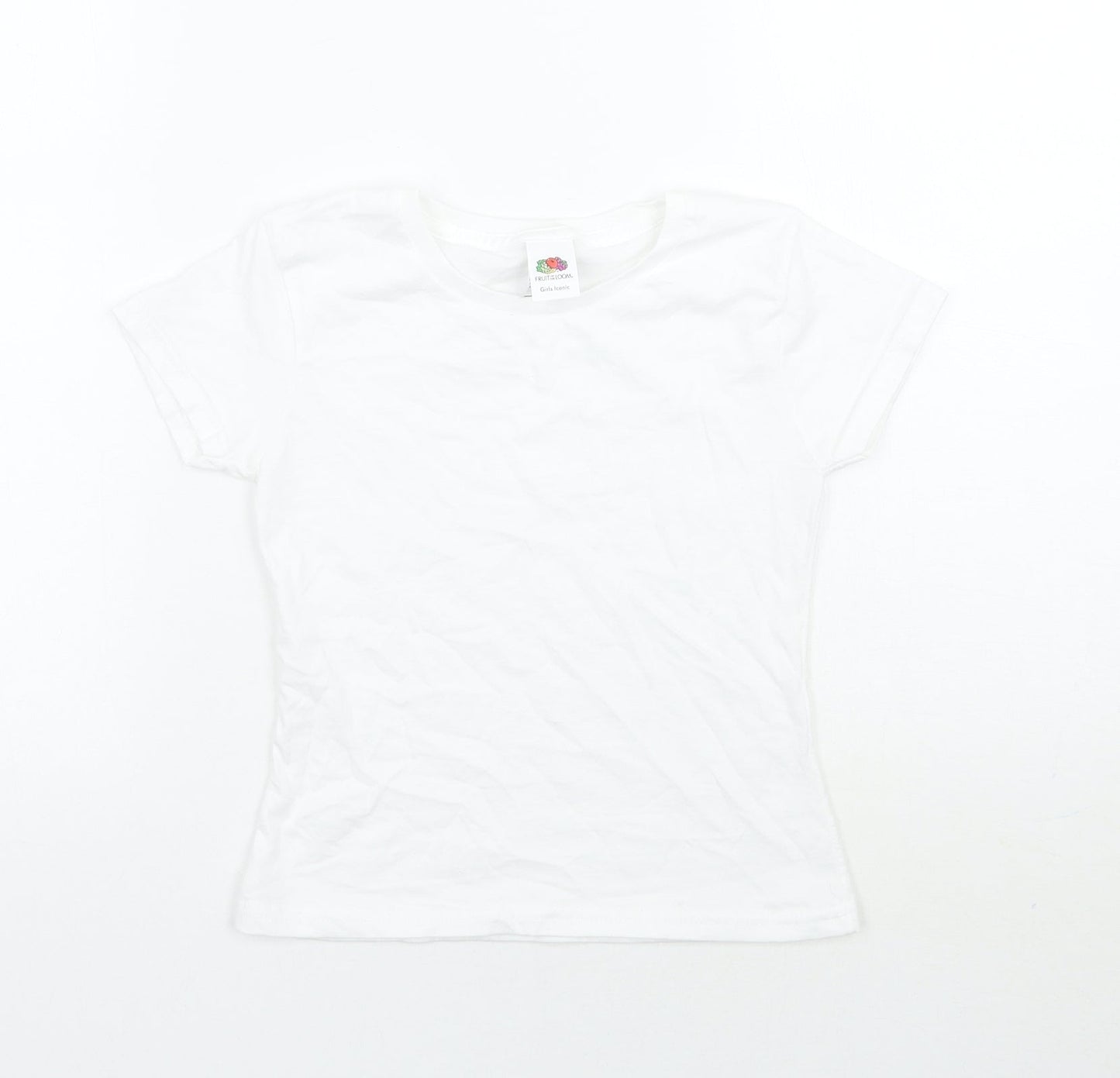 Fruit of the Loom Girls White   Basic T-Shirt Size 3-4 Years