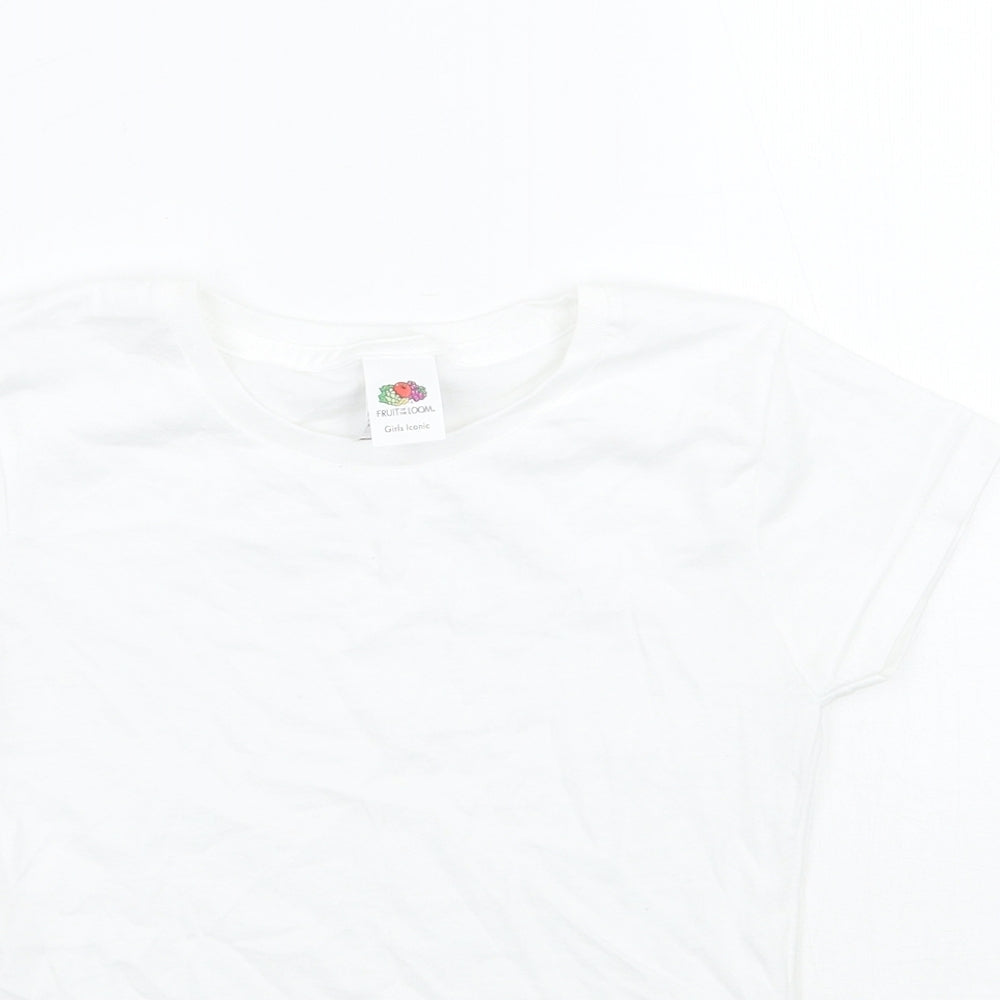 Fruit of the Loom Girls White   Basic T-Shirt Size 3-4 Years