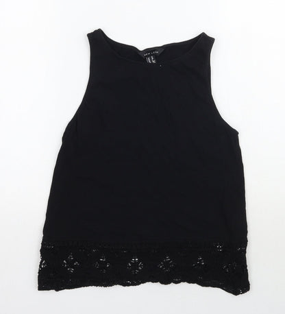 Womens UK Size 10 Newlook Black Basic Tank