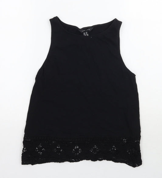 Womens UK Size 10 Newlook Black Basic Tank