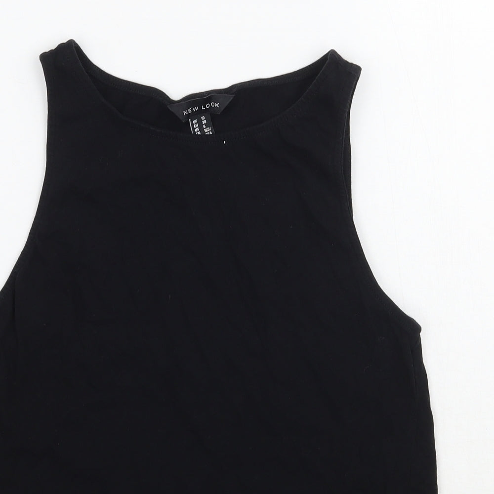Womens UK Size 10 Newlook Black Basic Tank