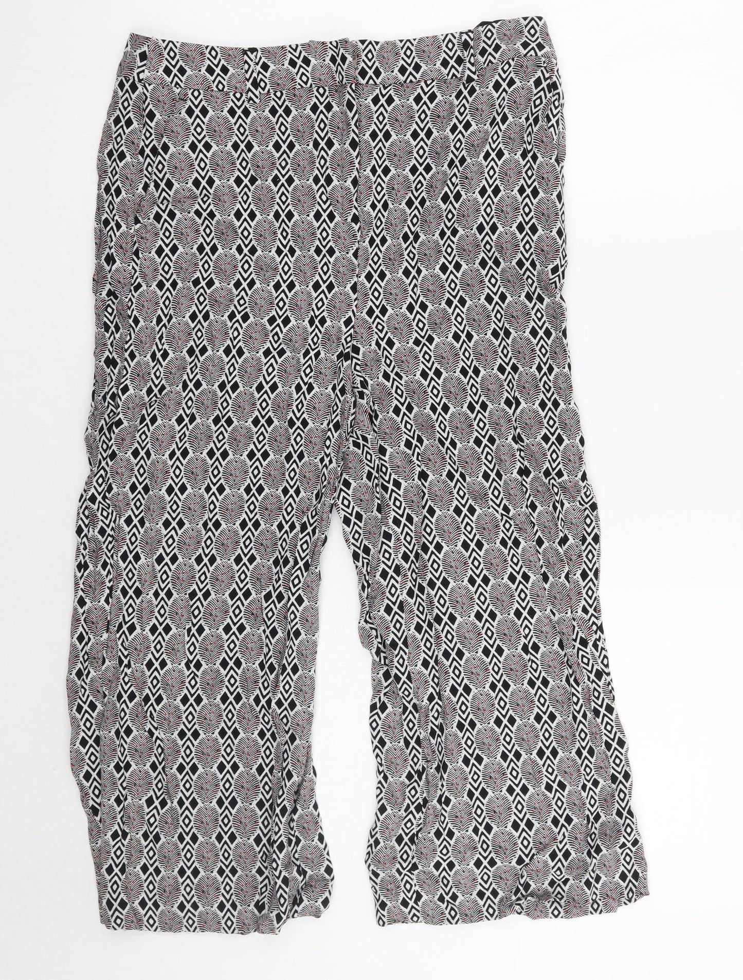 Womens UK Size 10 NEXT Regular Fit Cropped White Trousers