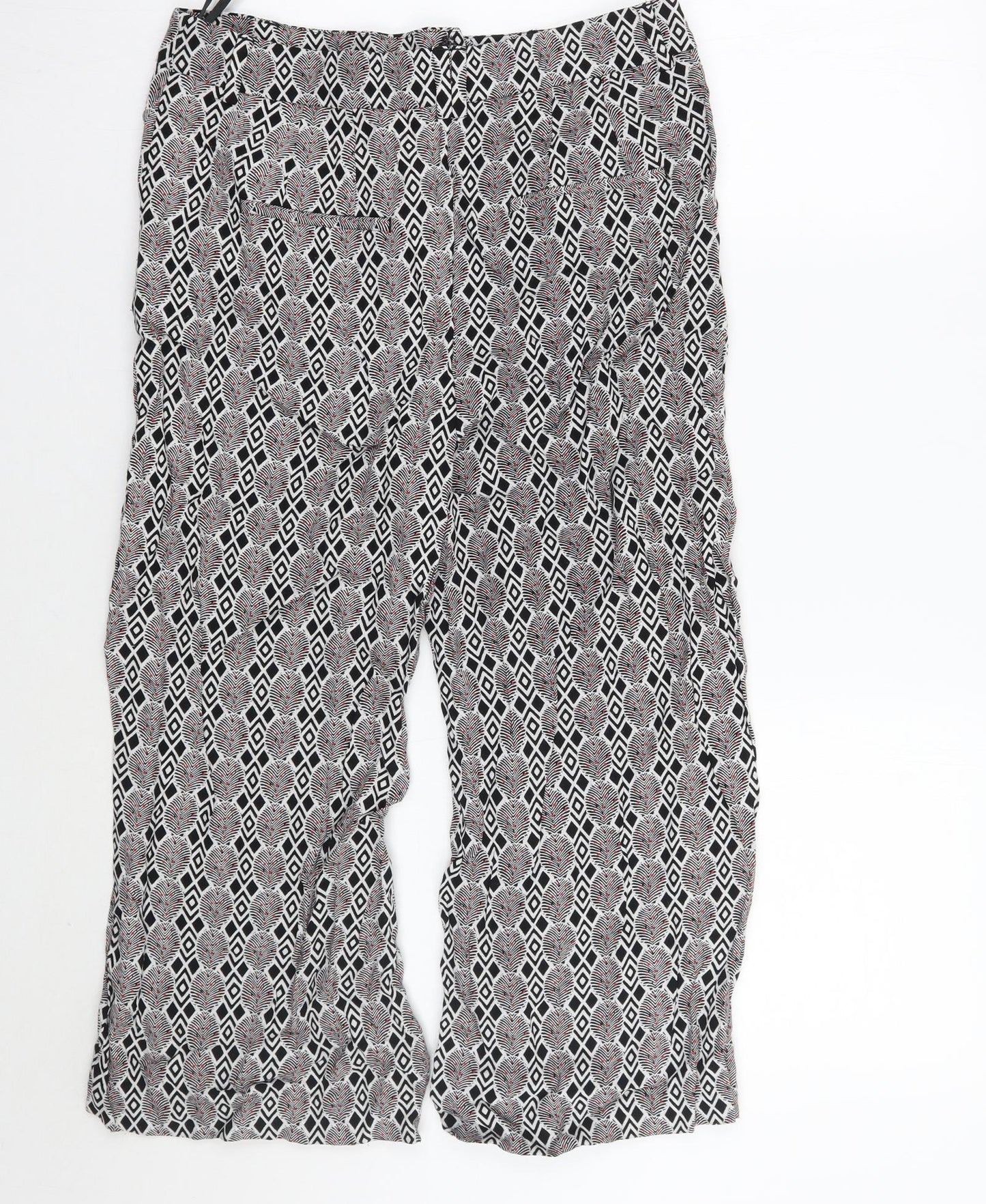 Womens UK Size 10 NEXT Regular Fit Cropped White Trousers
