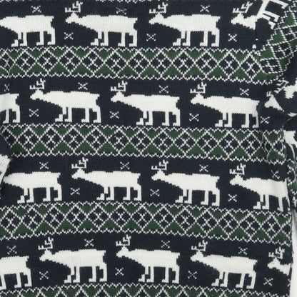 Preworn Mens Green Fair Isle  Pullover Jumper Size XL