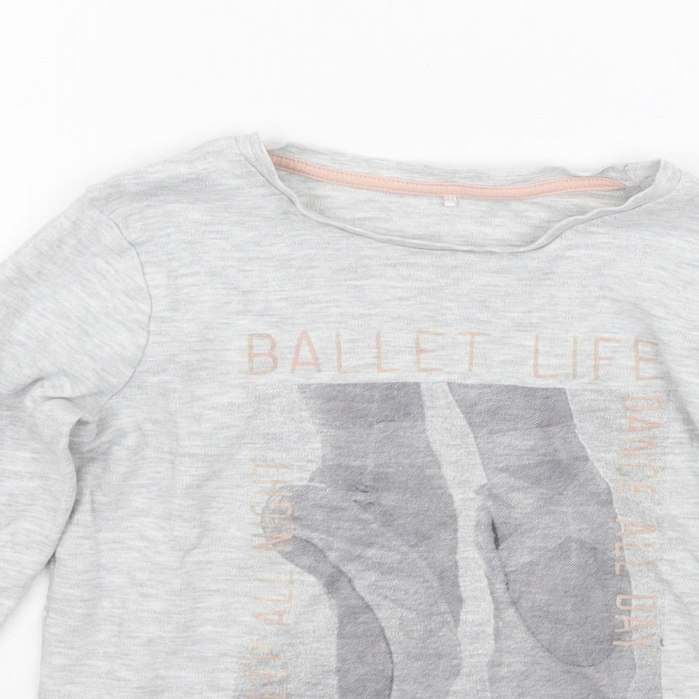 George Girls Grey   Basic T-Shirt Size 9-10 Years