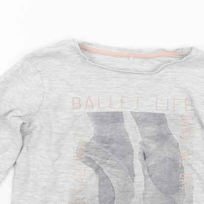 George Girls Grey   Basic T-Shirt Size 9-10 Years