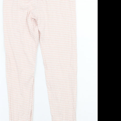 George Girls Pink Striped  Sweatpants Trousers Size 9 Years