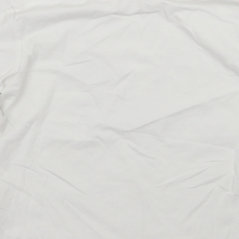 George Girls White Geometric  Basic T-Shirt Size 9-10 Years